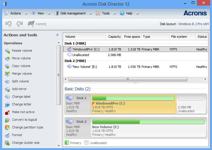Acronis Disk Director