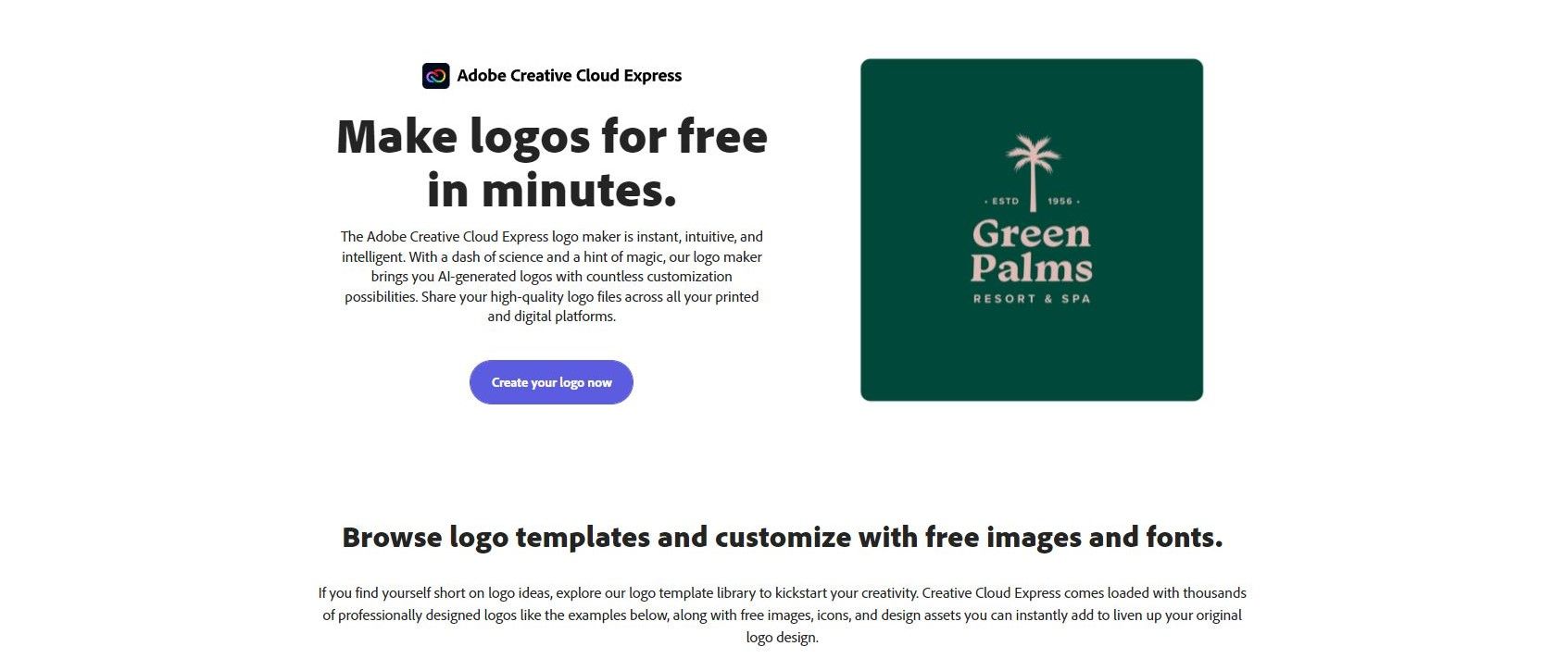 Adobe Creative Cloud Express Logo Creator
