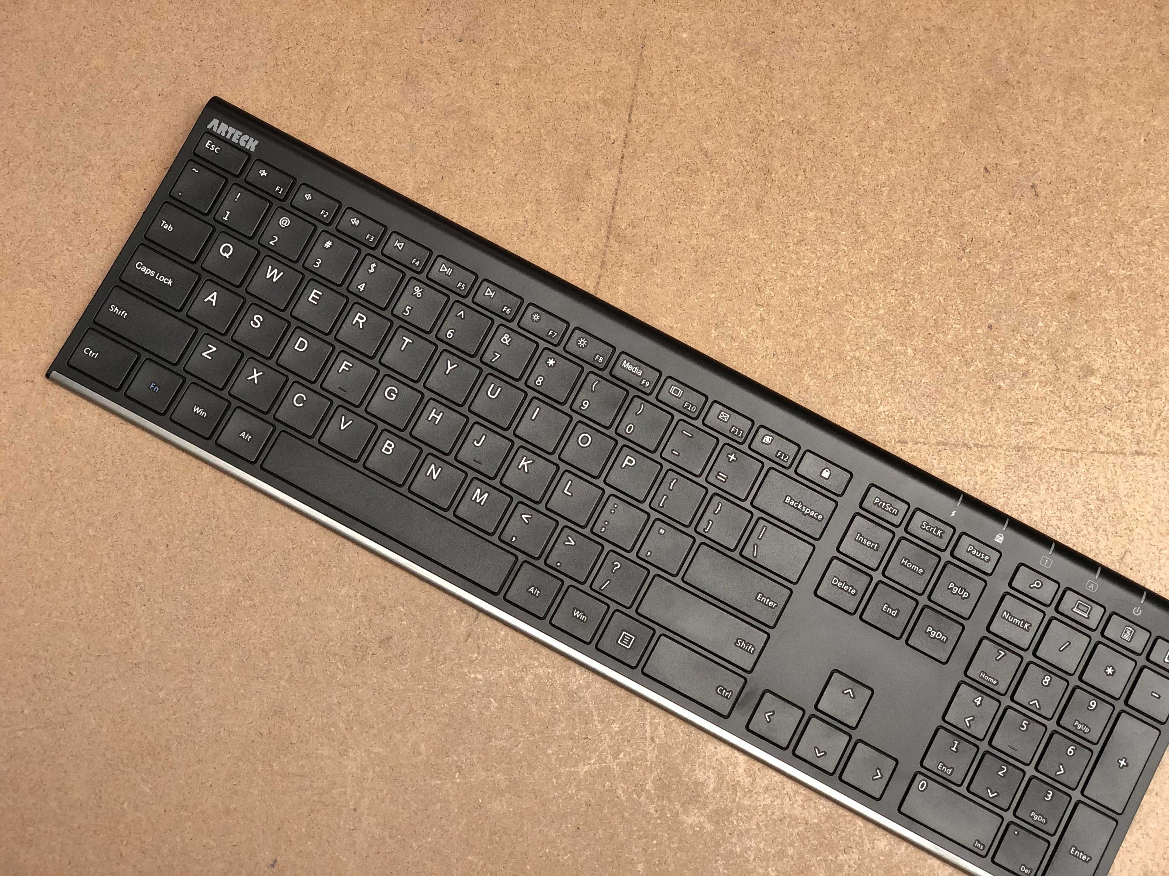 Arteck 2.4G Wireless Stainless Steel Keyboard