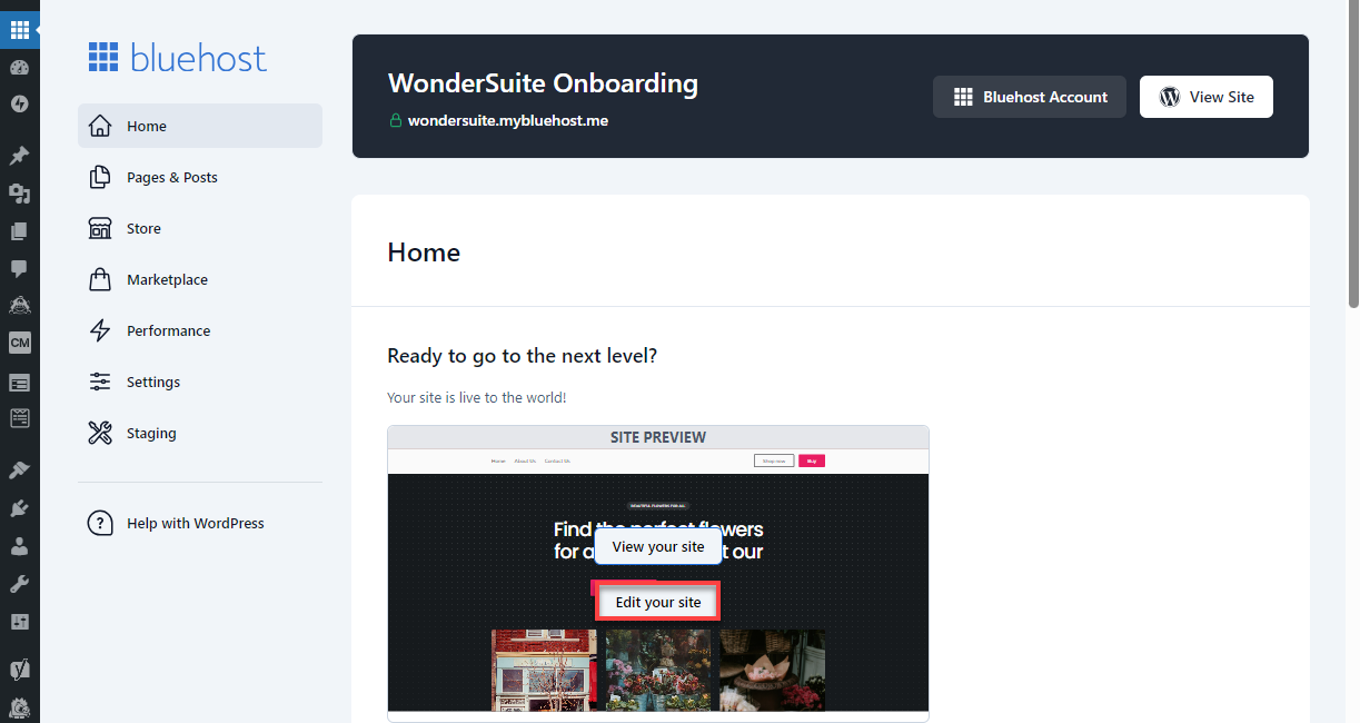 Bluehost WonderSuite Website Builder