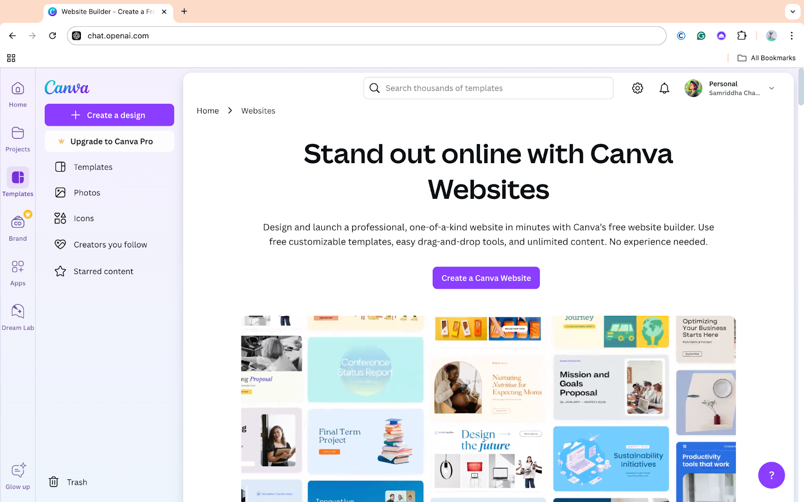 Canva Website Builder
