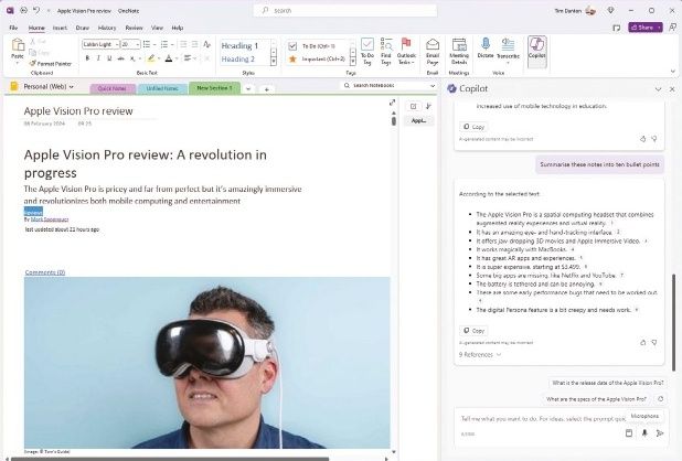 Copilot Pro For Onenote