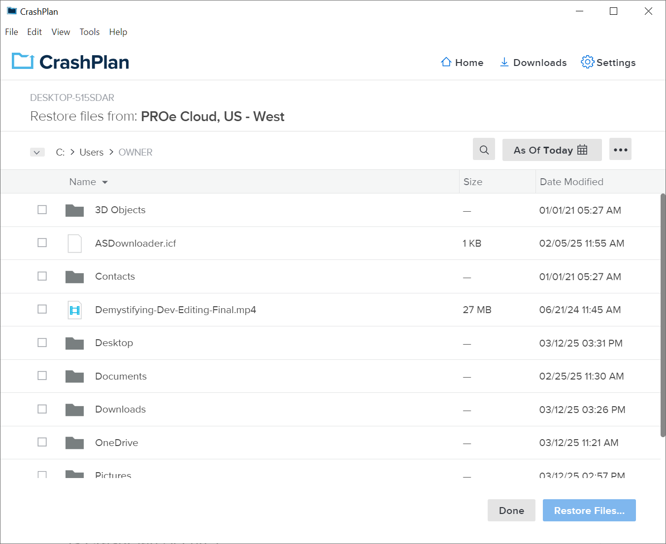 Crashplan Endpoints