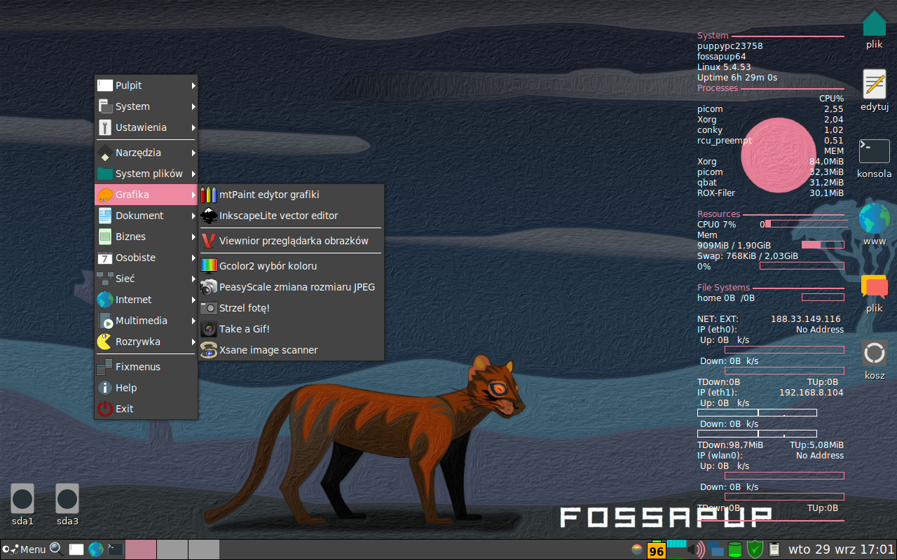 Fossapup64 Puppy Linux 9.5