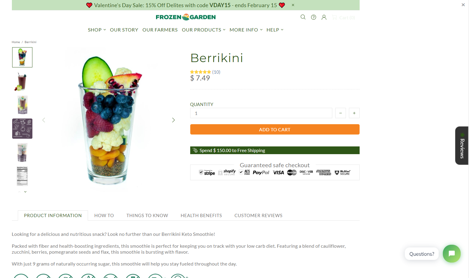 Frozen Garden Meal Delivery Service