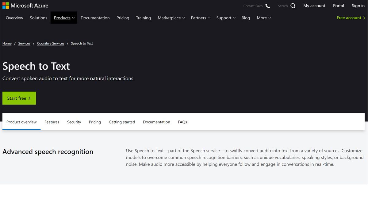 Microsoft Azure Speech To Text