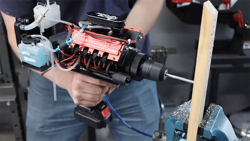 Mini V8 Engine For Electric Drill