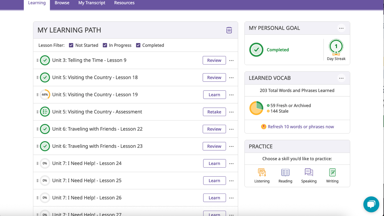 Transparent Language Online