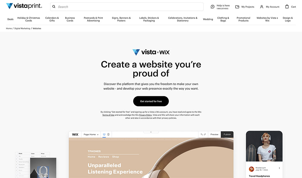 Vistaprint Website Builder