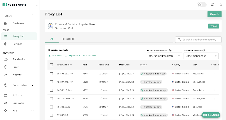Webshare Proxy Servers