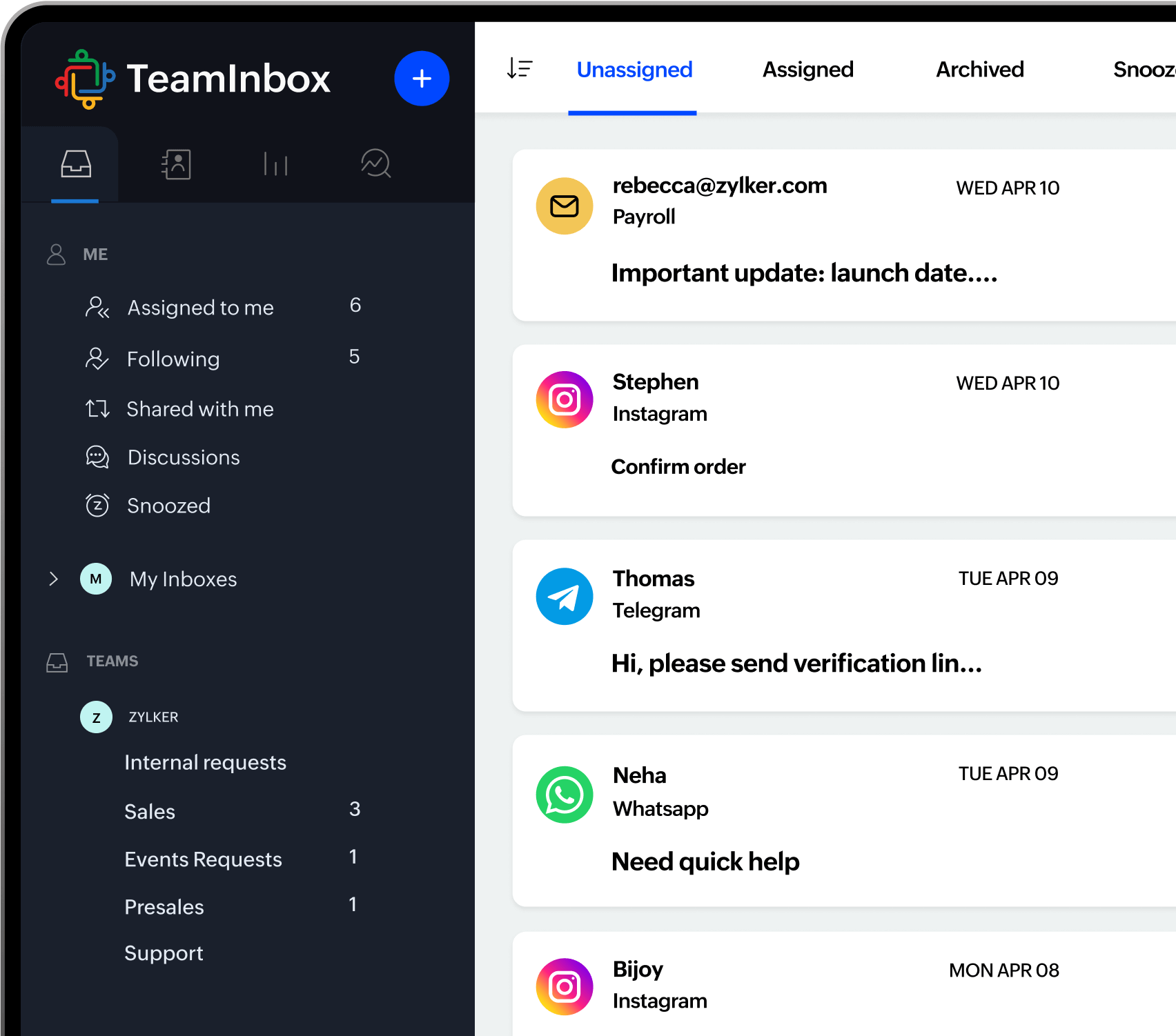 Zoho Teaminbox
